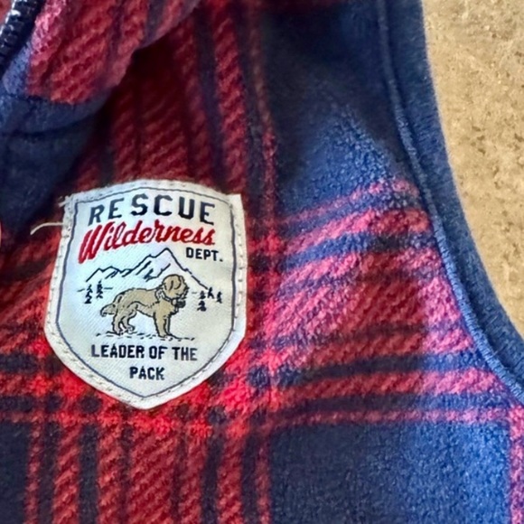 Carters- Red and Blue Plaid Fleece Vest, Size 12M - Picture 3 of 4